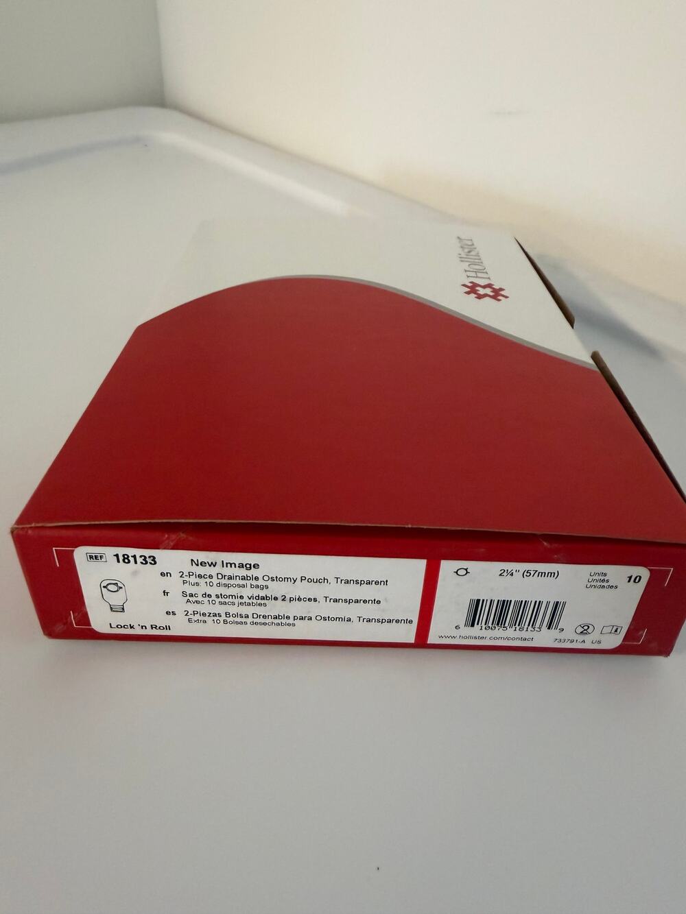 Hollister New Image Drainable 12"L 2pc System Colostomy Pouch 2.25" Flange 18133